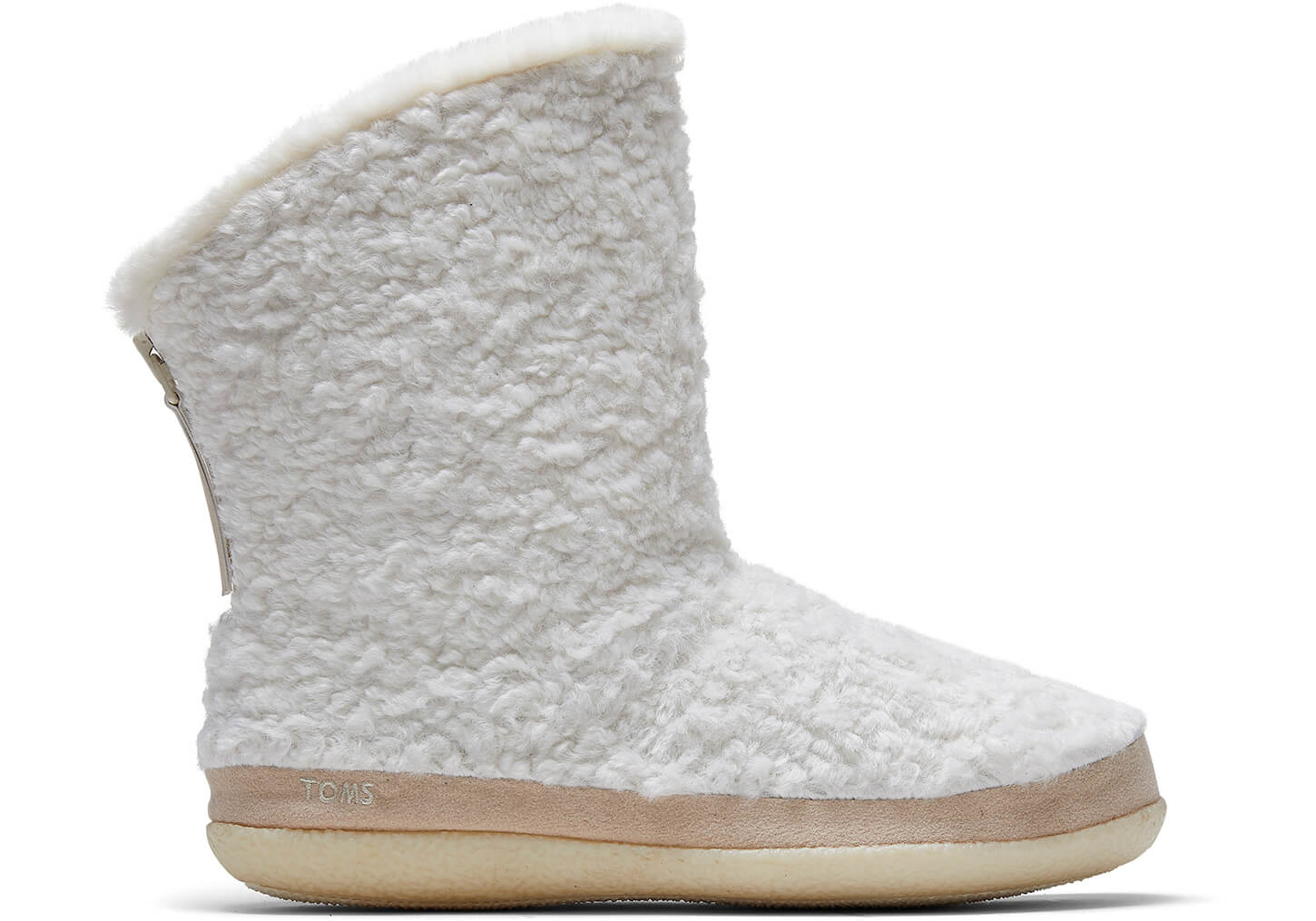 Toms Inez Faux Plush Shearling - Womens Slippers - Beige - NZ - 749058KZQ